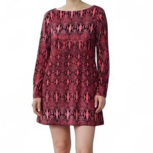 BB Dakota Red and Black Long Sleeve Dress